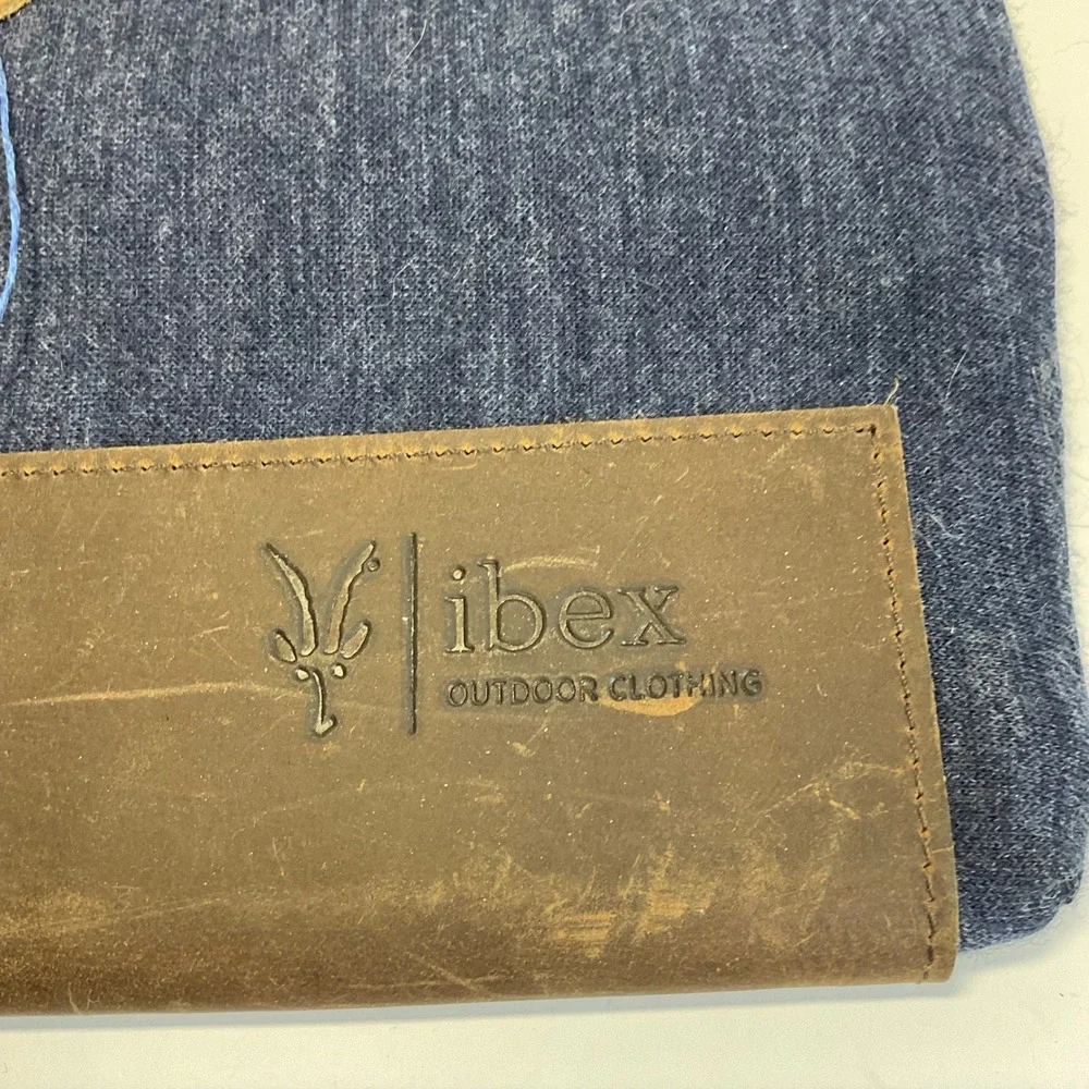 Ibex Queen City Dry Goods Leather Laptop Sleeve Clutch Blue Brown USA Made